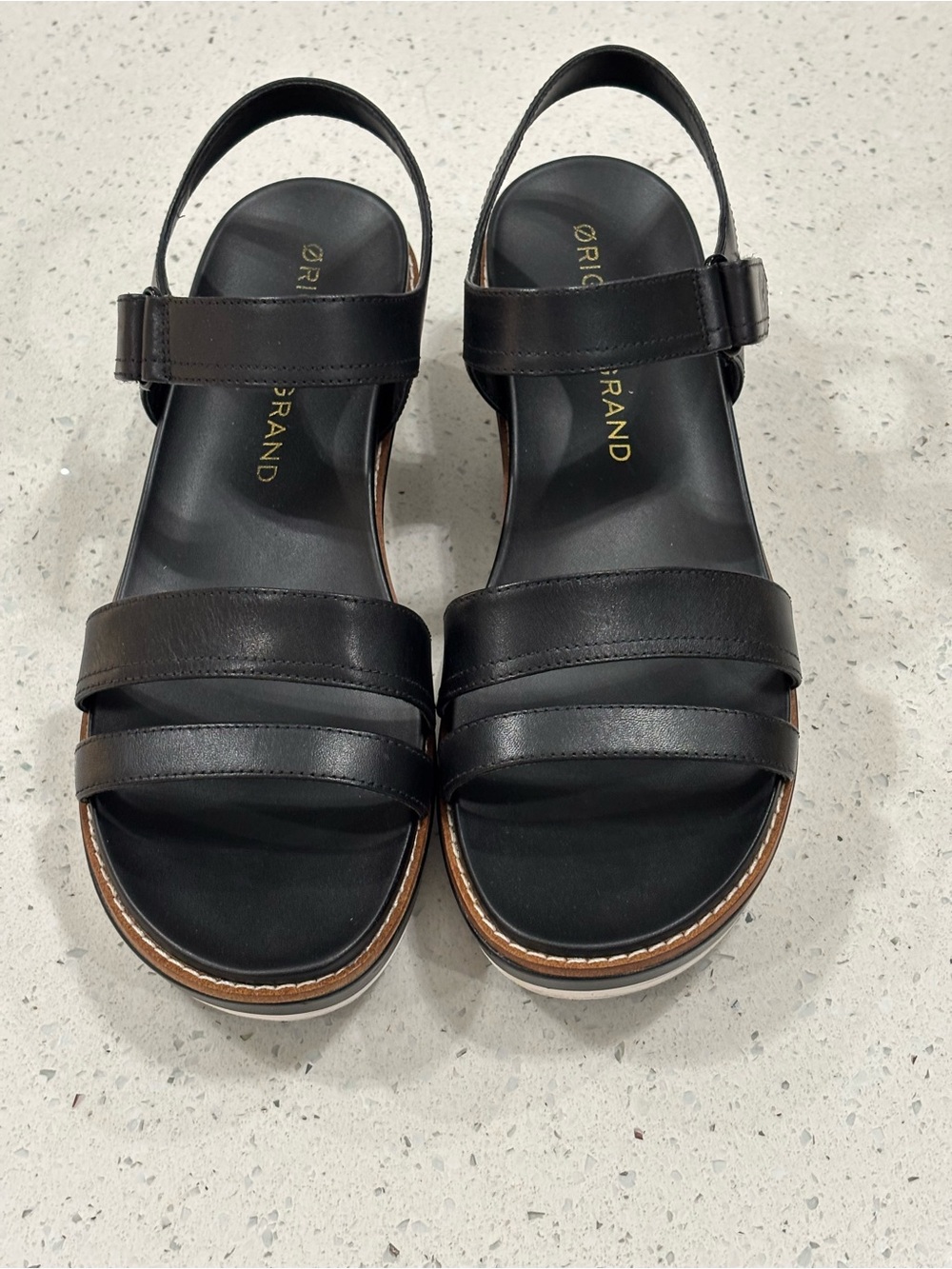Cole Haan Black Leather Strappy Slingback Sandals 8.5 M worn once